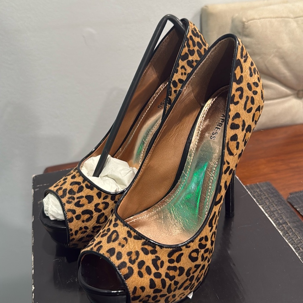 NWT Express Leopard Stilettos